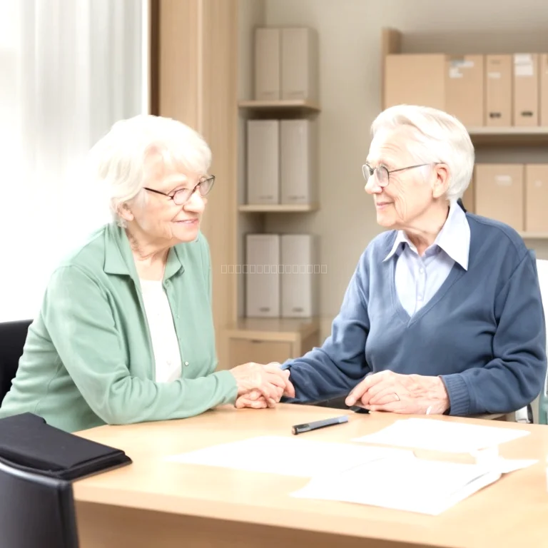 高齢者と相談する弁護士